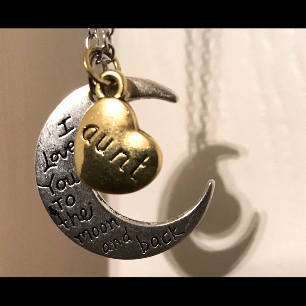 “Aunt” Moon & Heart Necklace